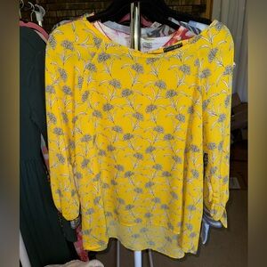 Paper Moon Yellow Floral Women's Top
